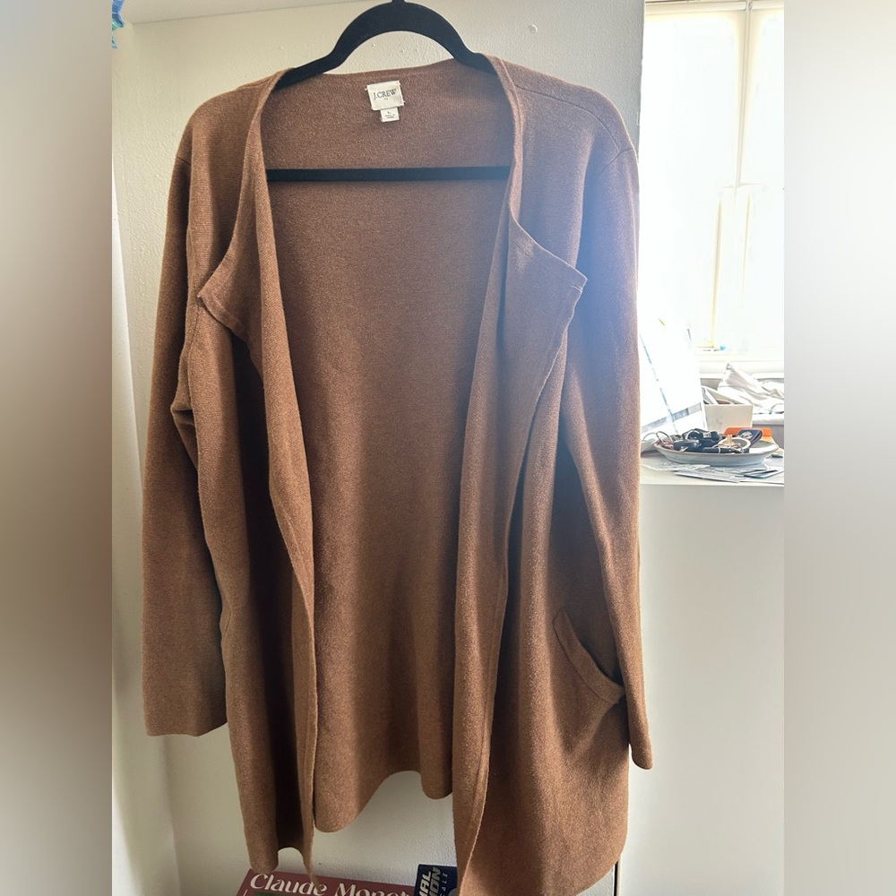Brown Open-Front Women's Jcrew Cardigan Sweater